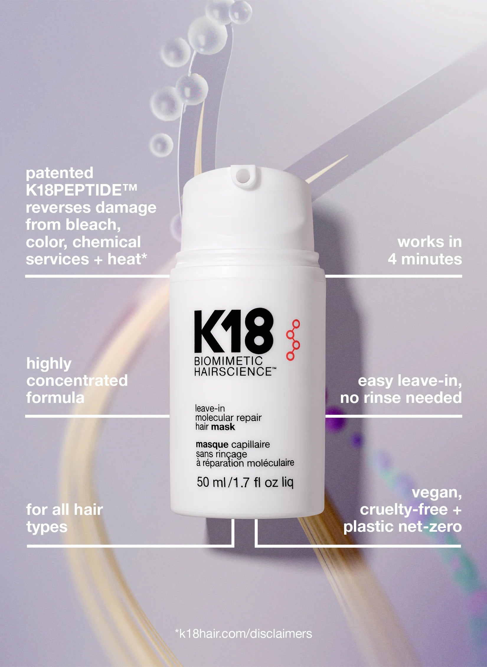 K18 Full-Size Leave-In Molecular Repair Hair Mask 50 ml